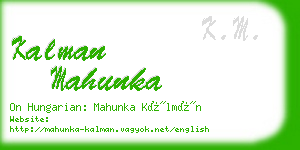 kalman mahunka business card